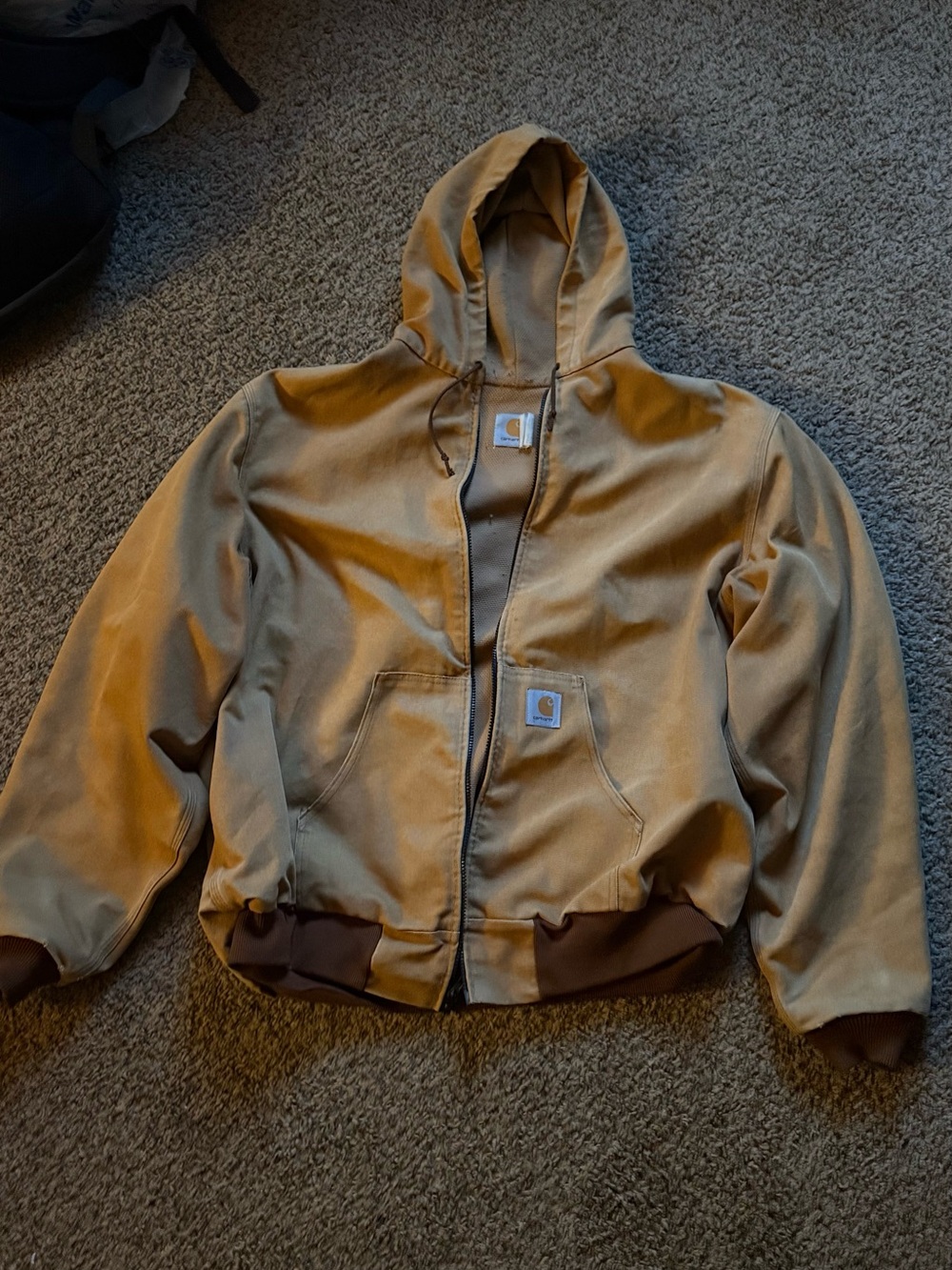Vintage Y2K Tan Carhartt hooded jacket
